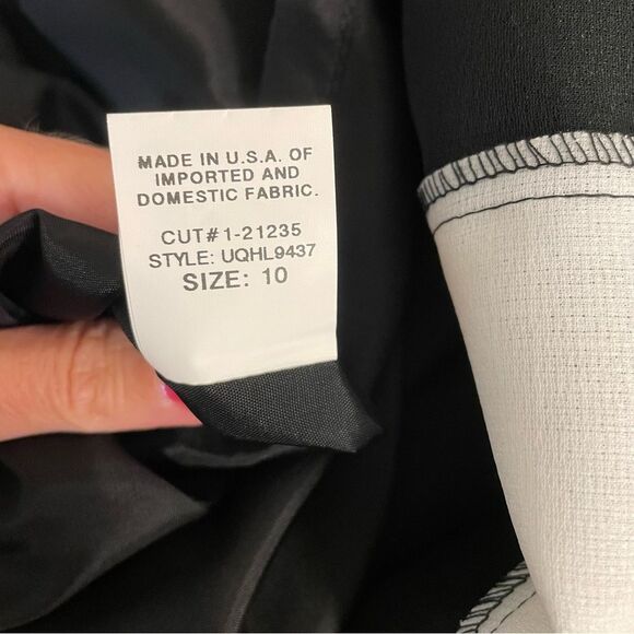 David Meister Dress Sheath Color Block Sleeveless New Black White Size 10 - Picture 11 of 12